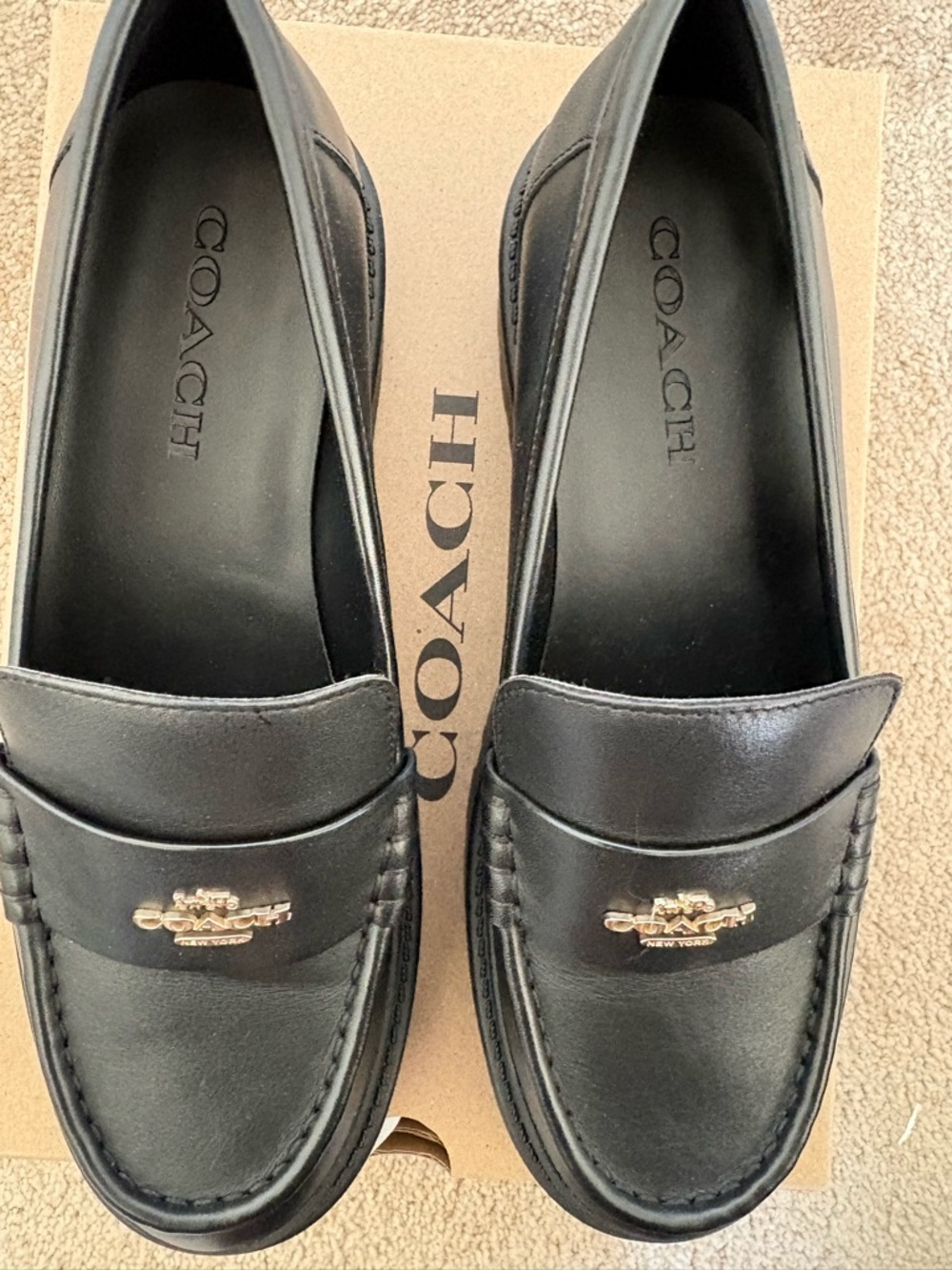 NEW Coach Lucy Leather Loafer , size 8, black - Picture 5 of 8